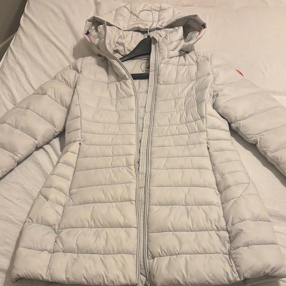 SAVE THE DUCK Women's Hooded Puffer Jacket - off white